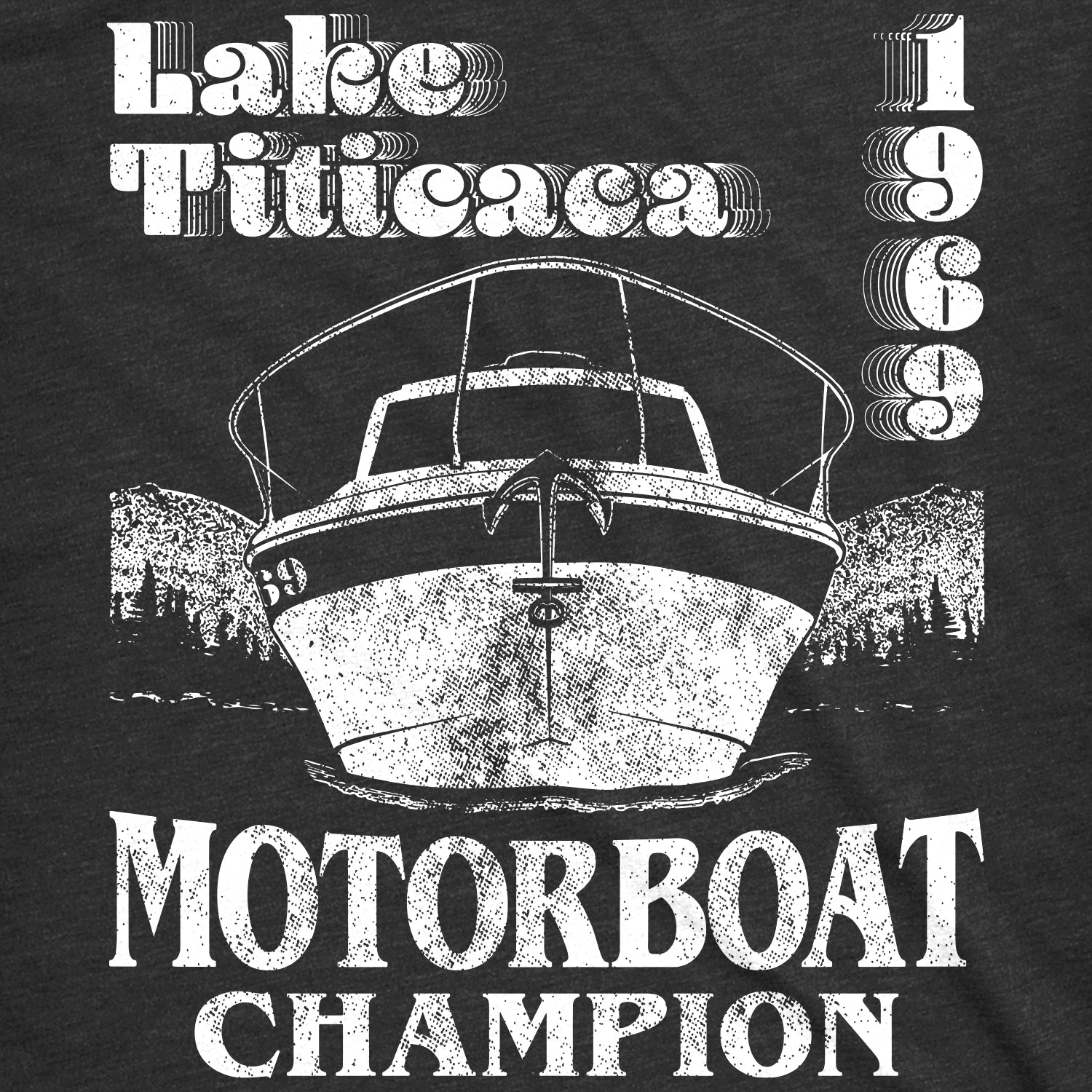 Ecommyz Lake Titicaca Motorboat Champion Men's T Shirt - Image 3